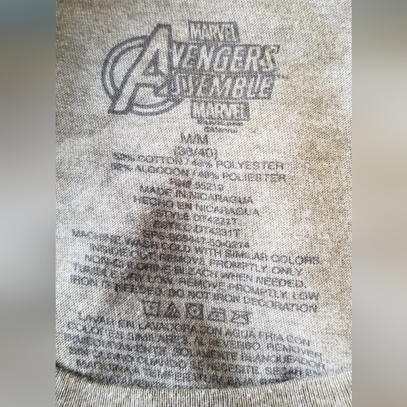 Marvel Avengers Assemble Graphic Tee. Olive Green. Size M. - Picture 4 of 5
